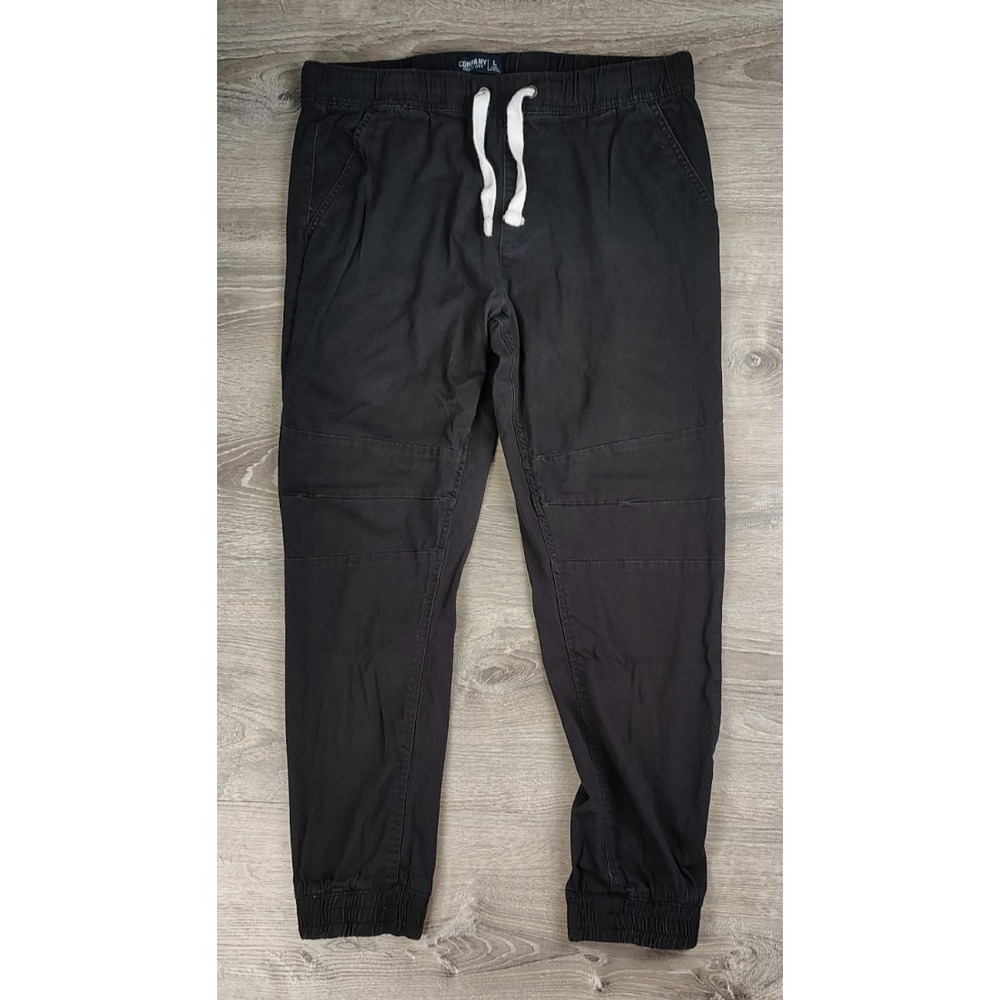 Company 81 Mens Large Black Jogger Pants Elastic Drawstring‎ Reinforced Knees